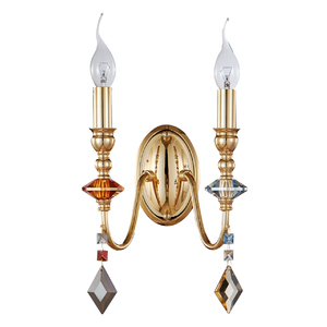 Бра Crystal Lux MERCEDES AP2 GOLD/COLOR