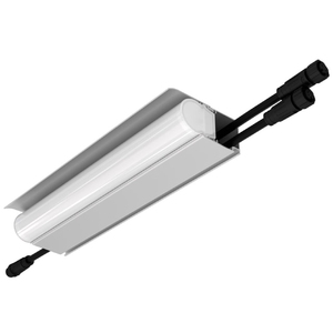 Модерн v2.0 5 250мм (18Вт/м) 24В DC 2 пикс. RGBW DMX CRI80 4000К Опал (Профиль, козырек, транзитное штепсельное соединение)